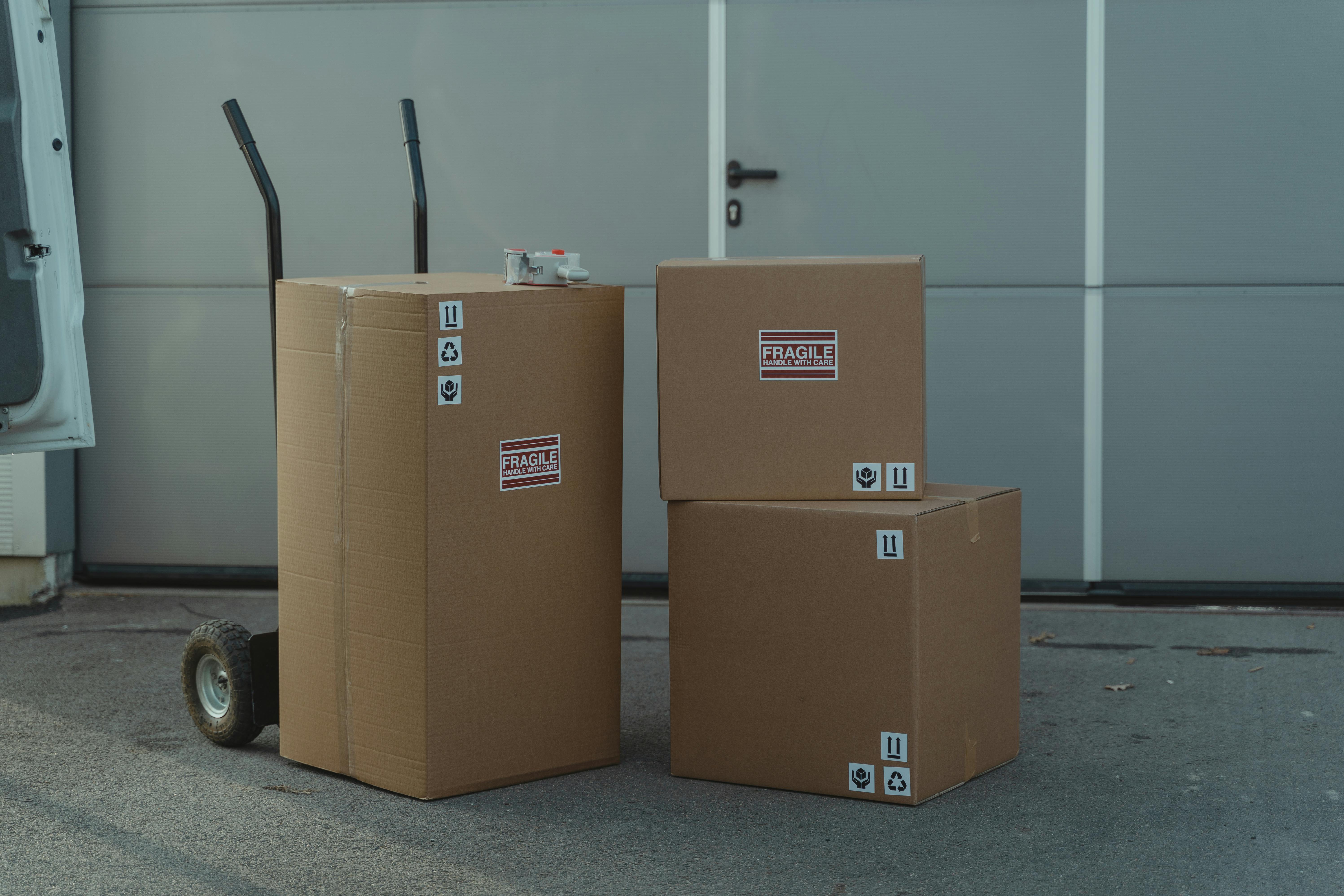 Packed camera gear ready for return shipment